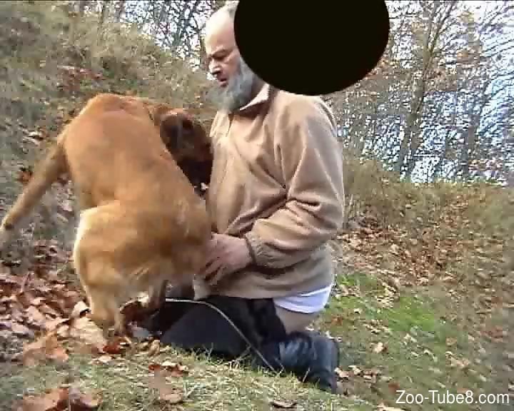 Man and dog outdoor porn